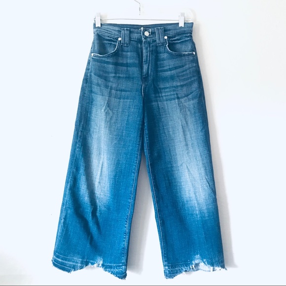 ✨HP✨7 FAM CULOTTES FLARE DENIM - Picture 2 of 7